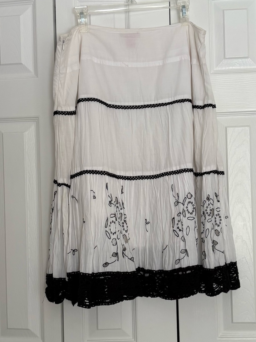 Sunny Leigh Black & White Tiered Peasant Skirt